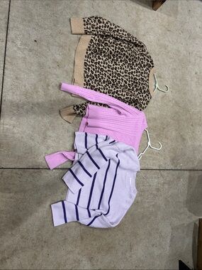 Women’s Lilac Striped Knit Sweater - Unbranded